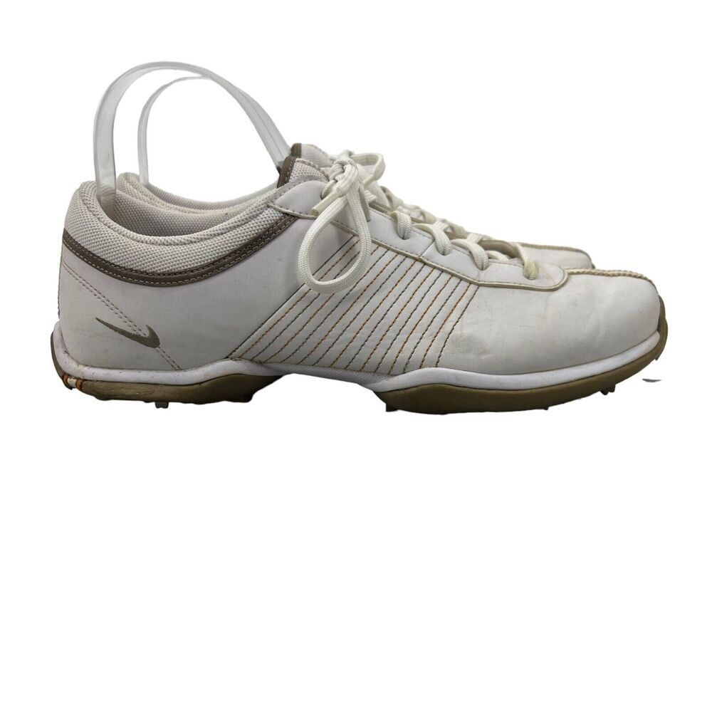 Nike Womens 10 Golf Delight Leather Shoe Lace Up Low Top Spikes 335938-121